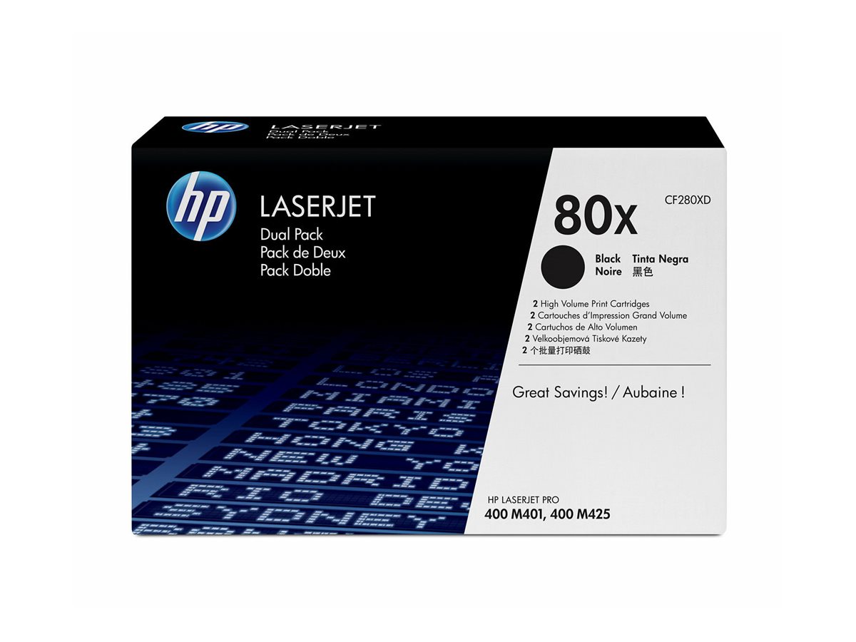 HP 80x   2x  Schwarz     LaserJet    Tonerpatrone