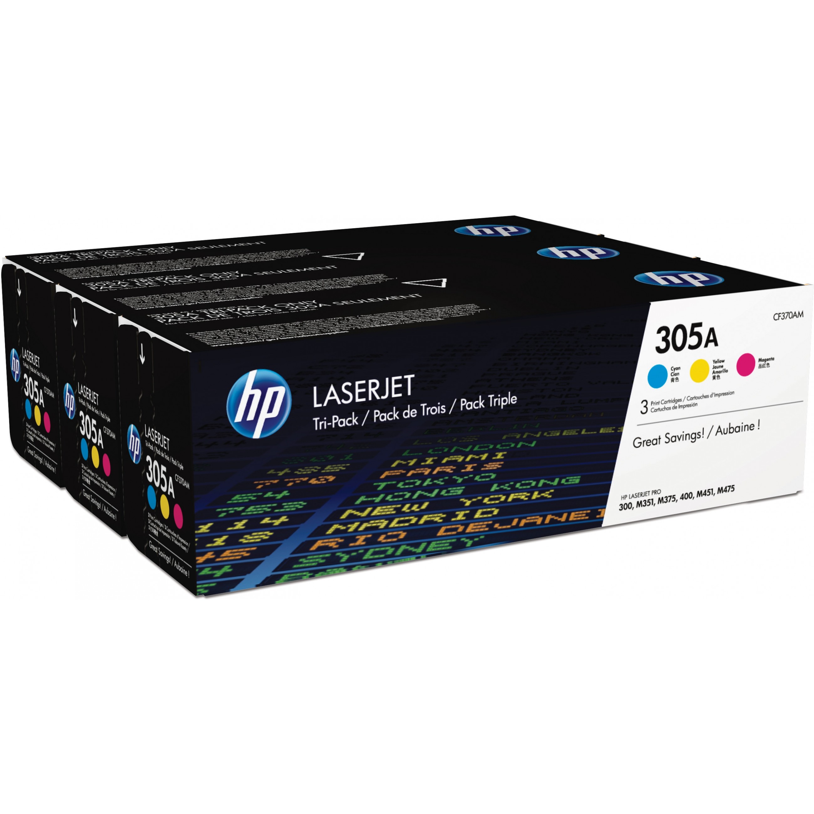 HP Toner 305A CYM Tri-Pack M351 M451 M37