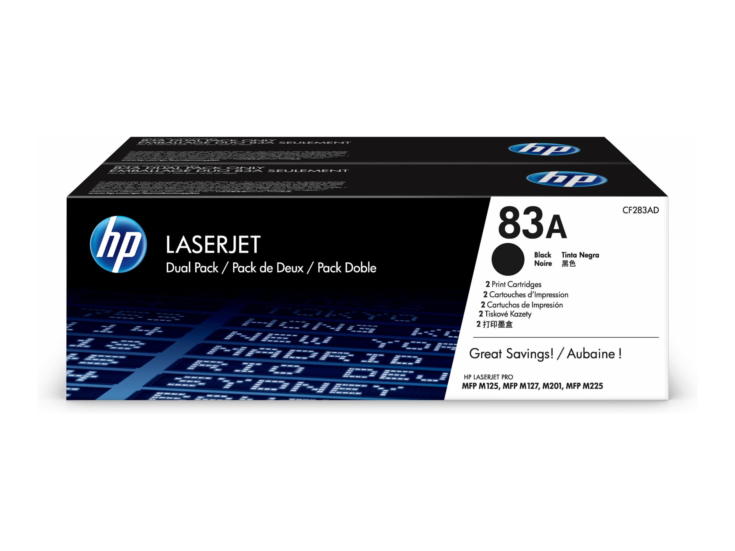 HP 83A 2er-Pack Schwarz Original LaserJet Tonerkartuschen