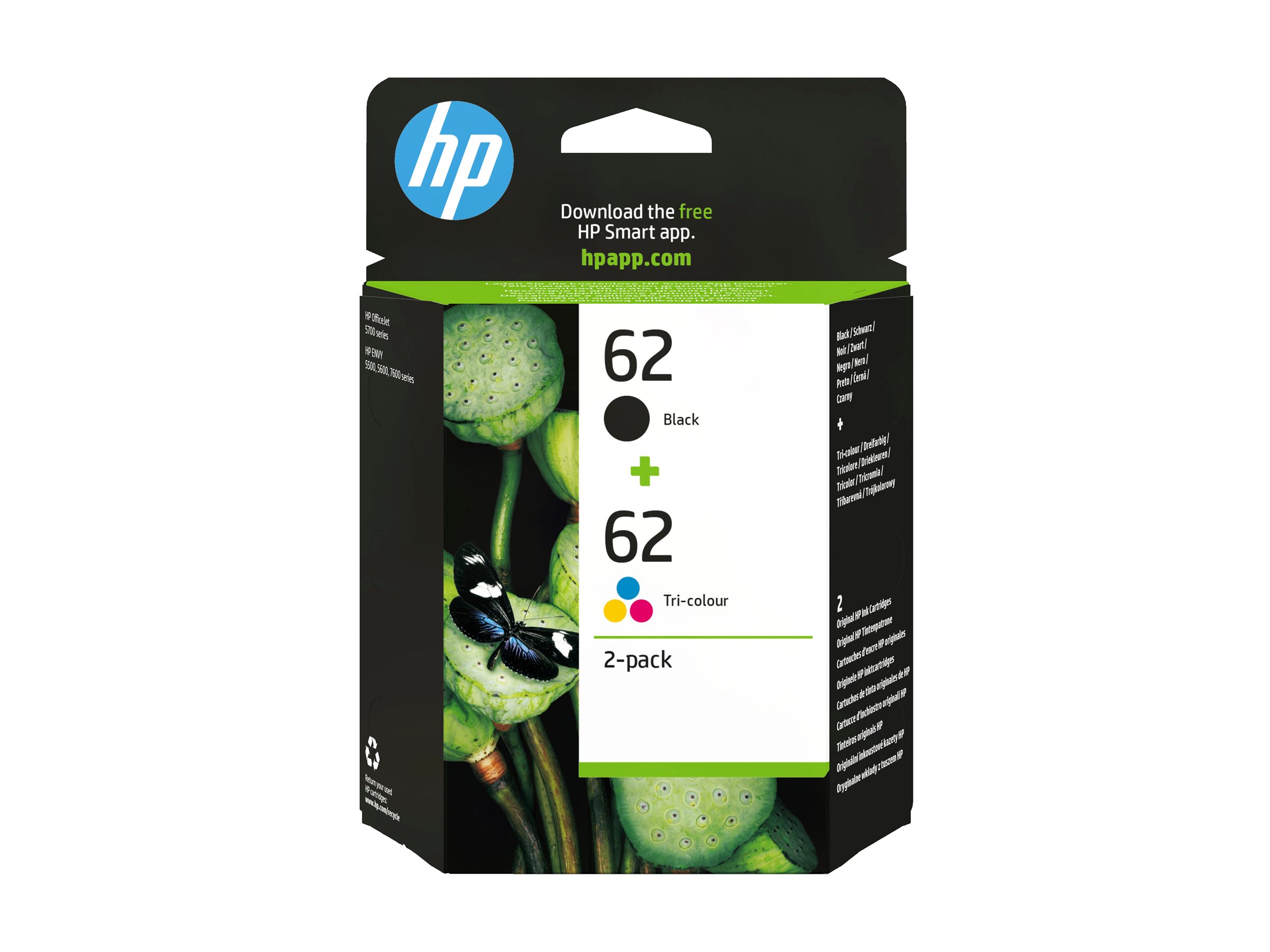 HP 62       Schwarz+Dreifarbig  Tintenpatrone