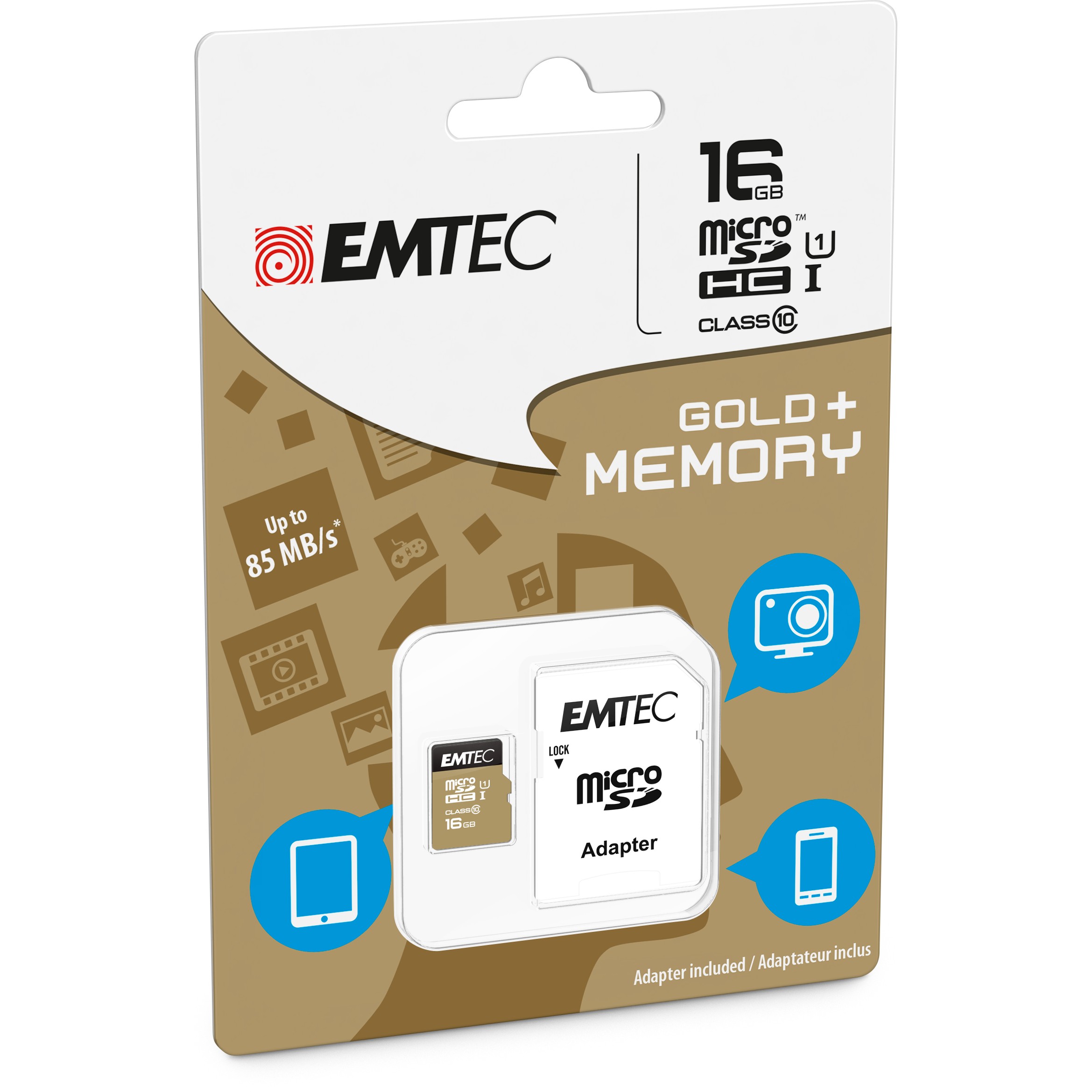 Emtec mSD 16GB UHS-I U1 EliteGold + Adapter