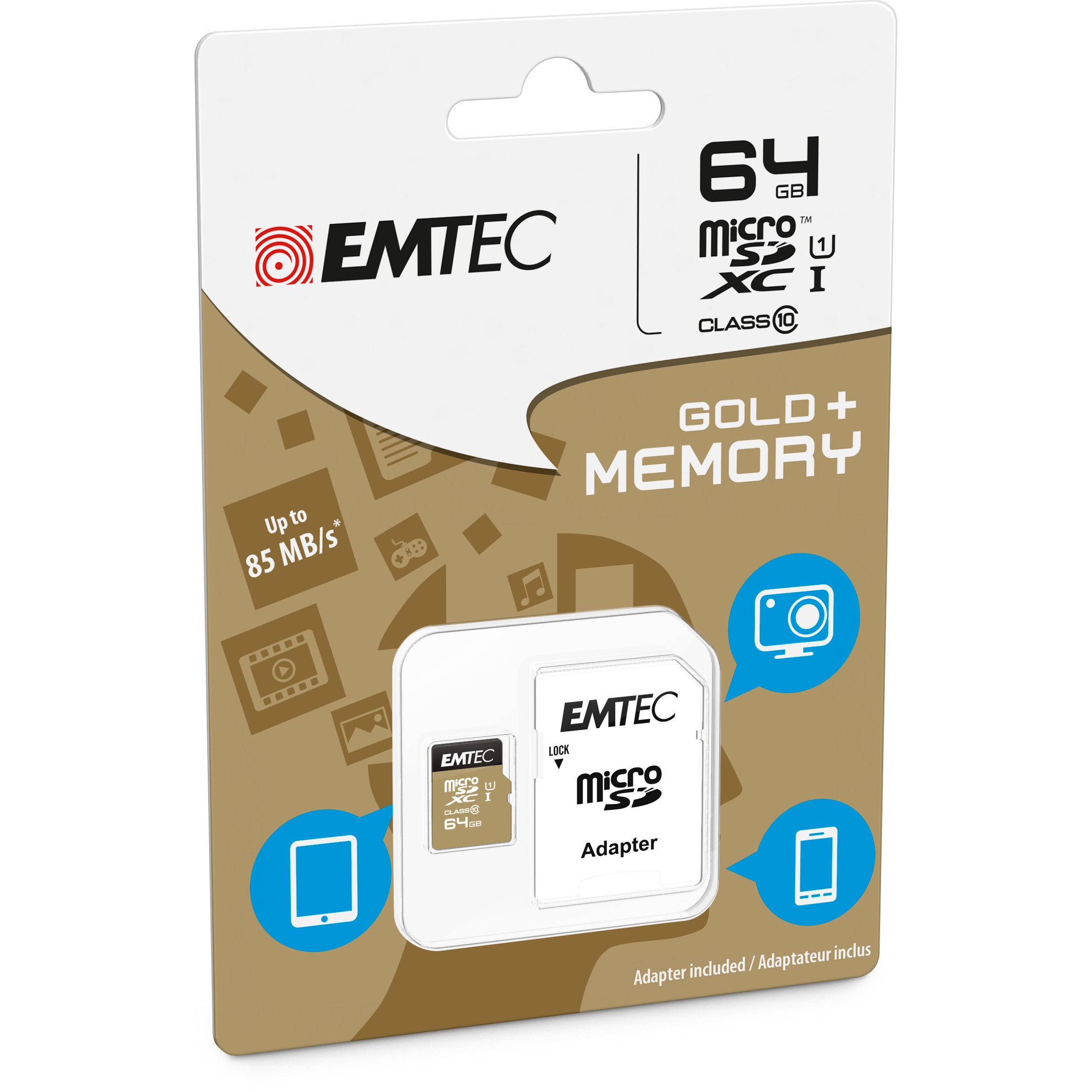 Emtec mSD 64GB UHS-I U1 EliteGold + Adapter