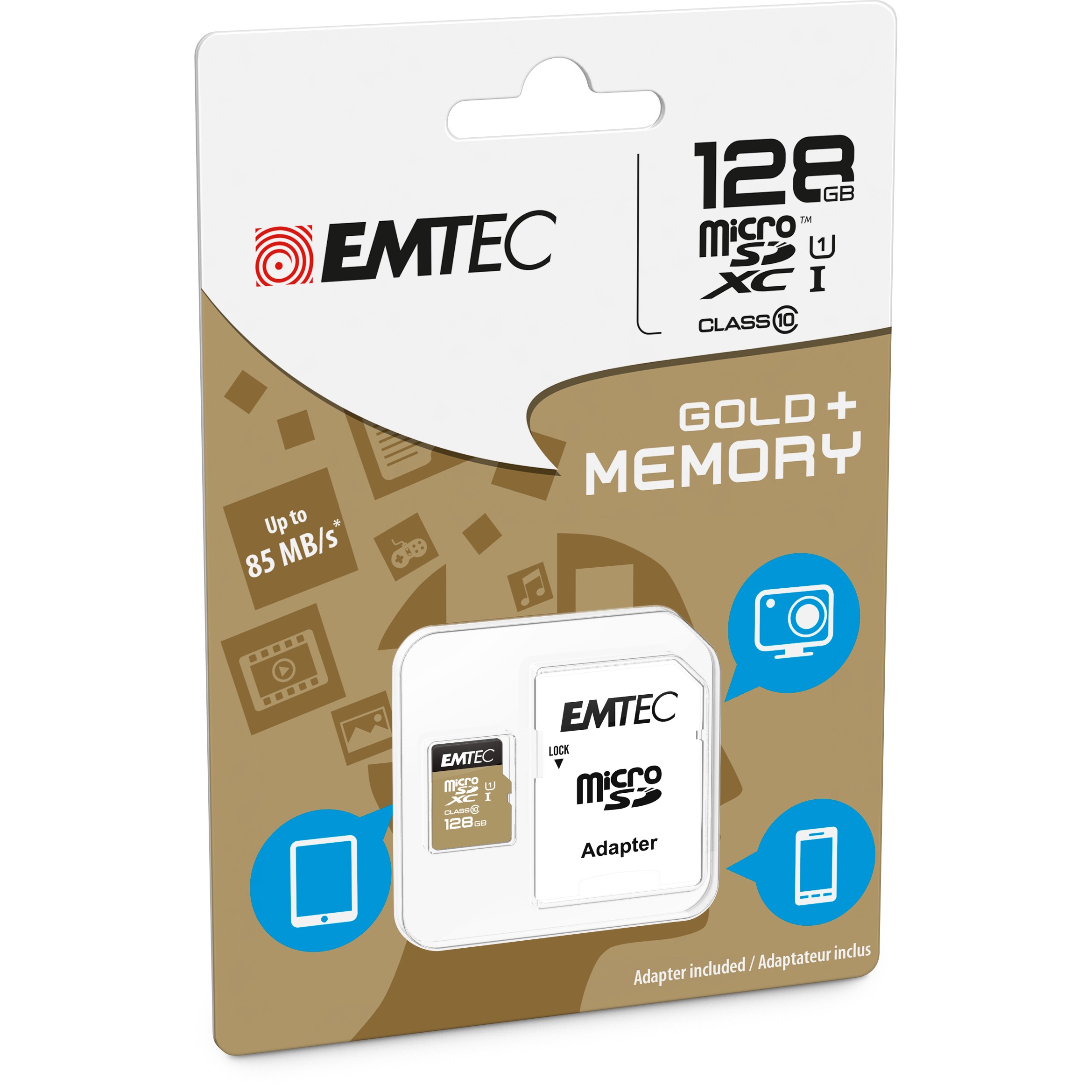 Emtec mSD 128GB UHS-I U1 EliteGold + Adapter