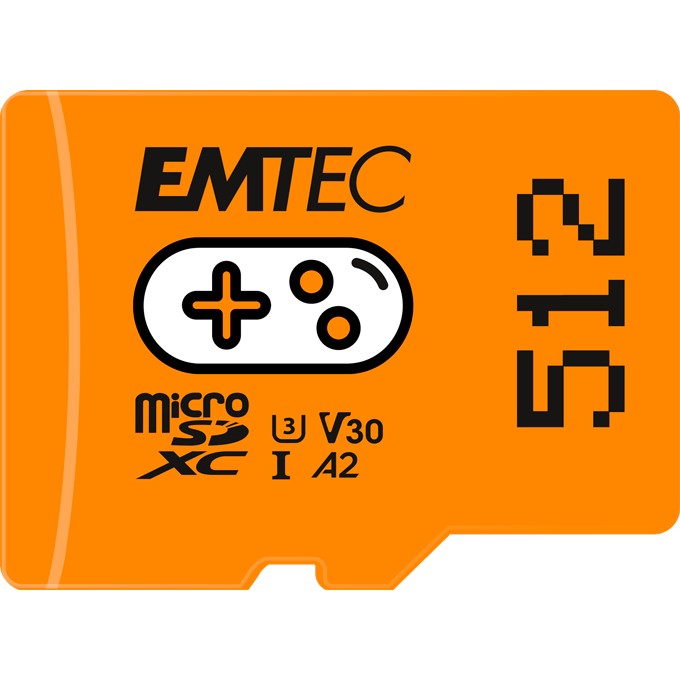 Emtec mSD 512GB UHS I U3 V30 A2 Gaming Orange
