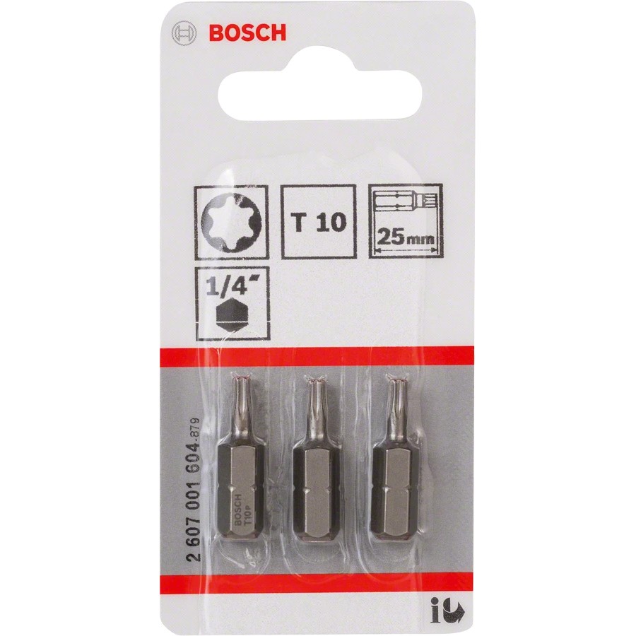 Bosch Schrauberbit Extra-Hart T10 3 Stück, 25mm 2607001604