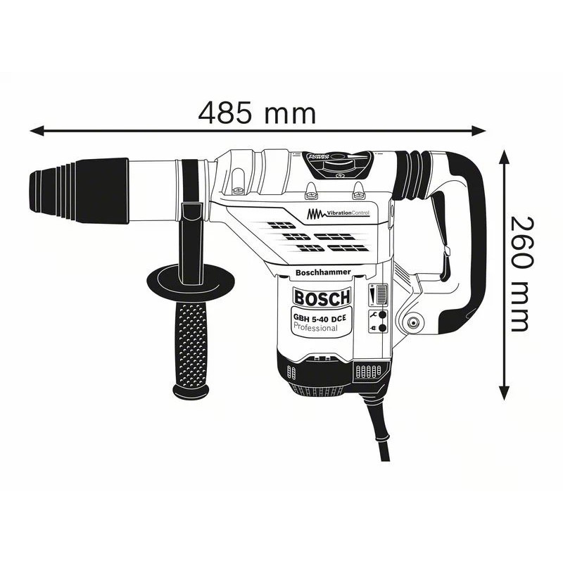 Bosch Bohrhammer GBH5-40DCE ** 1150W 6,8kg SDS-max 0611264000