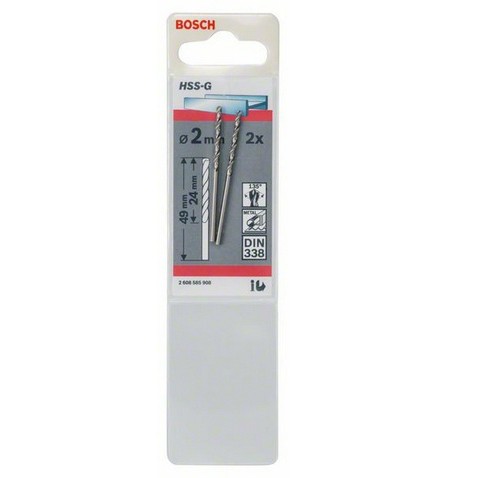 Bosch HSS-G-Spiralbohrer 2608585908 2,0x49/24mm DIN338
