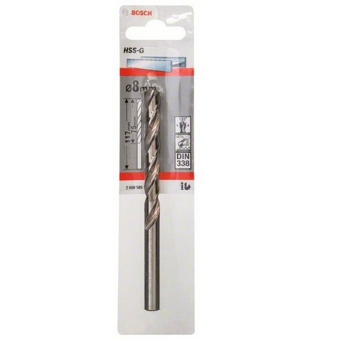 Bosch HSS-G-Spiralbohrer 2608585932 8,0x117/75mm DIN338