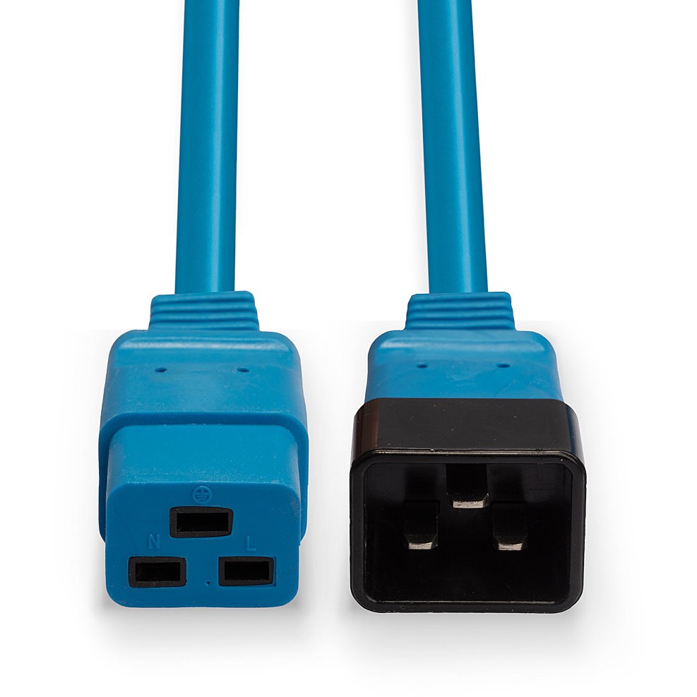 LINDY 2m IEC C19 auf IEC C20 Kabel blau
