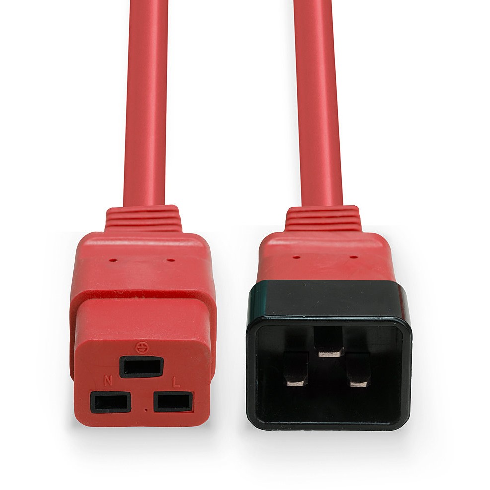 Lindy 30125 Stromkabel Schwarz, Rot 3 m C20-Koppler C19-Koppler