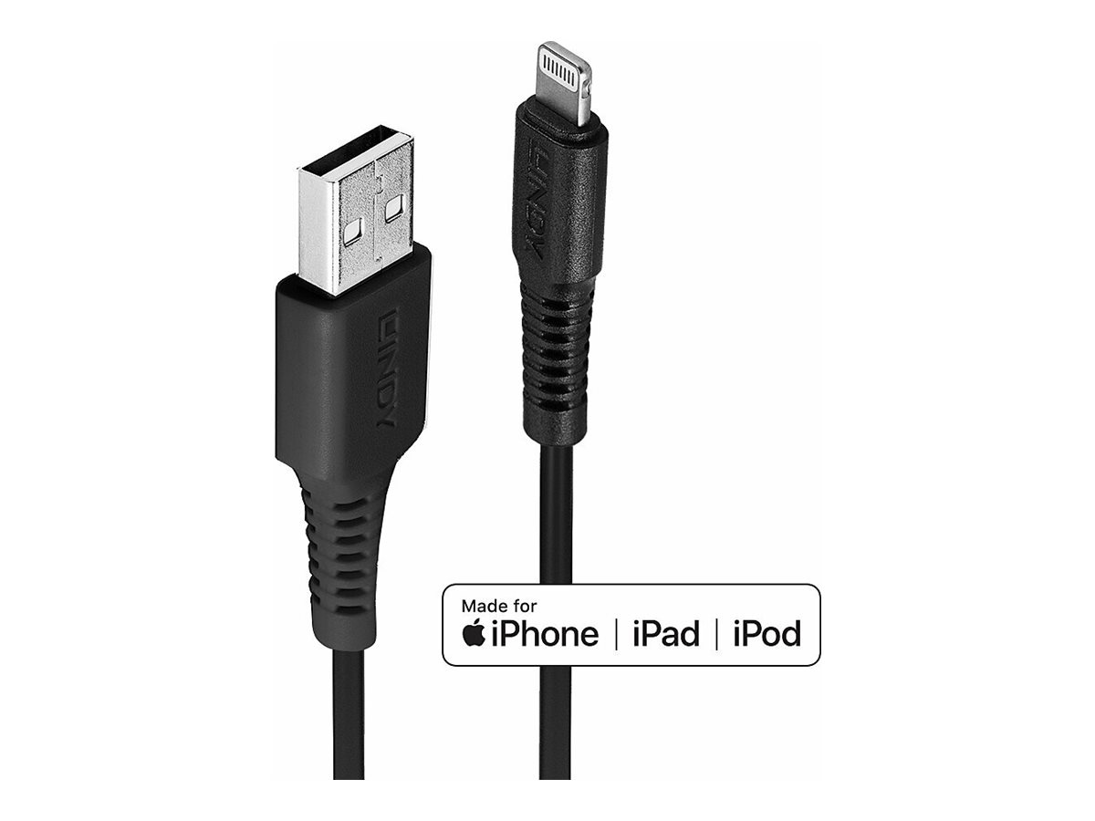 Lindy 31320 Lightning-Kabel 1 m Schwarz