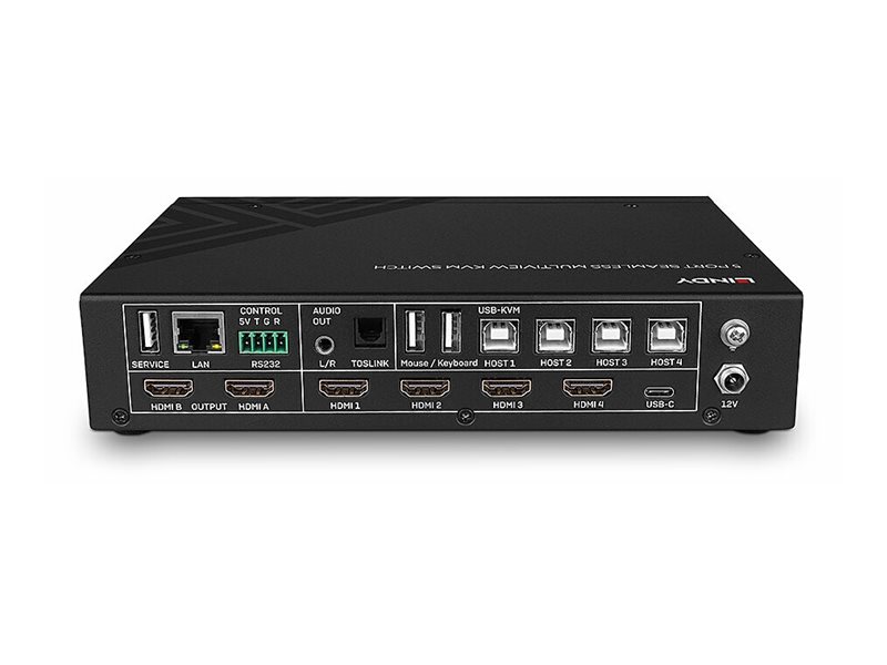 LINDY 5 Port KVM Switch Seamless Multiview 4HDMI 1USB Typ C