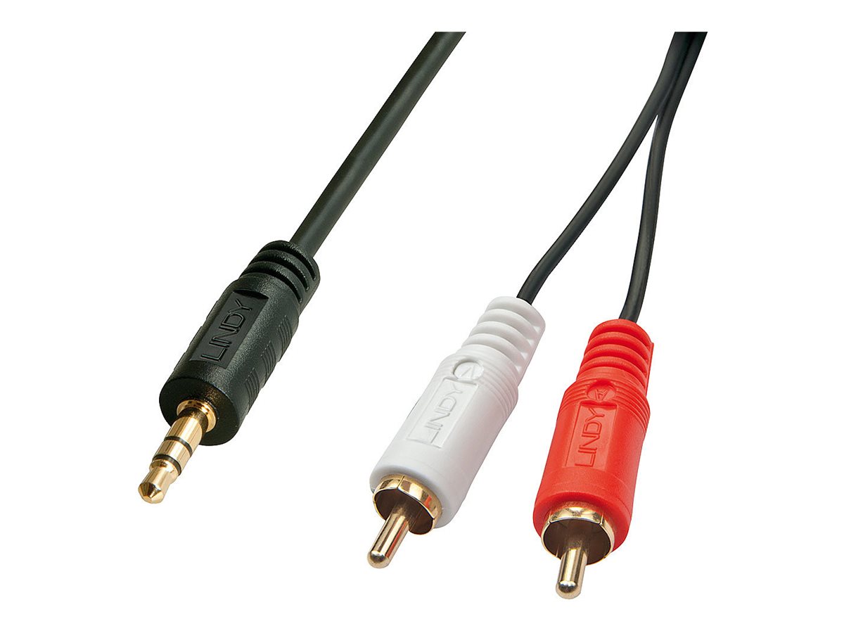 Lindy 35680 Audio-Kabel 1 m 3.5mm 2 x RCA Schwarz
