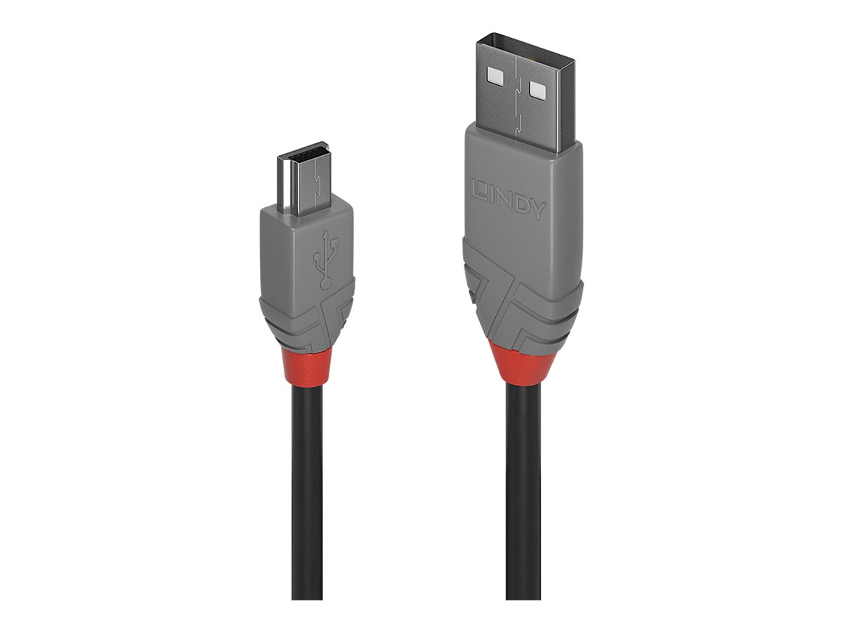 LINDY 0,2m USB 2.0 A/Mini-B Anthra Line