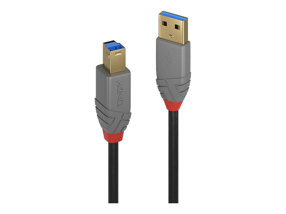 LINDY 2m USB 3.0 Typ A/B Kabel Anthra