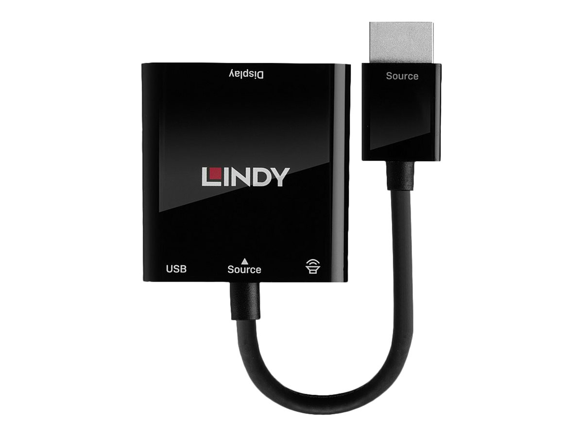 Lindy 38285 Videokabel-Adapter 0,1 m HDMI Typ A (Standard) VGA (D-Sub) Schwarz