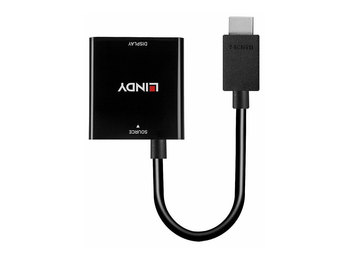 Lindy 38291 Videokabel-Adapter 0,1 m HDMI Typ A (Standard) VGA (D-Sub) Schwarz