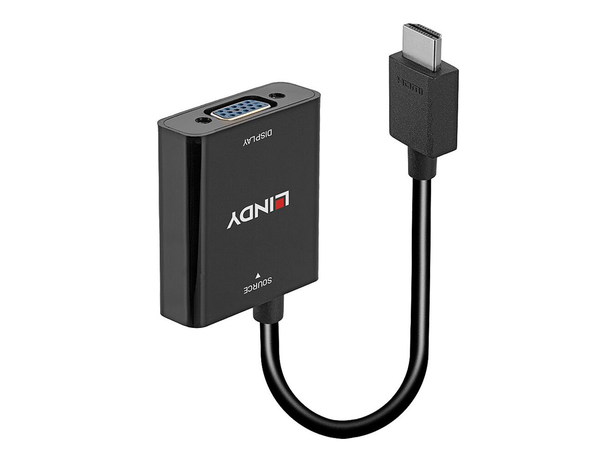 Lindy 38291 Videokabel-Adapter 0,1 m HDMI Typ A (Standard) VGA (D-Sub) Schwarz