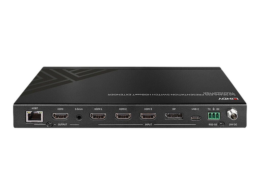 LINDY Extender Transmitter mit HDMI,DP,Typ-C Inputs HDBaseT