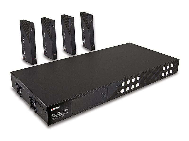 LINDY 150m Cat.6 4x4 HDMI 4K60 HDBaseT Matrix Extender