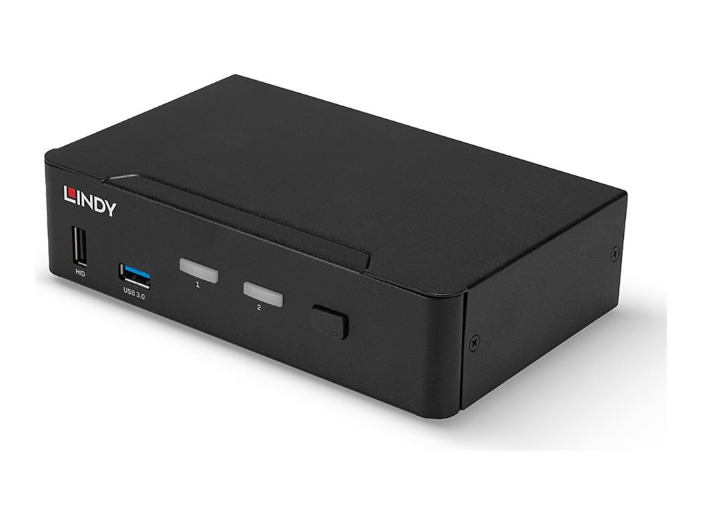 LINDY 2 Port DisplayPort 1.4 USB 3.0 KWM switch