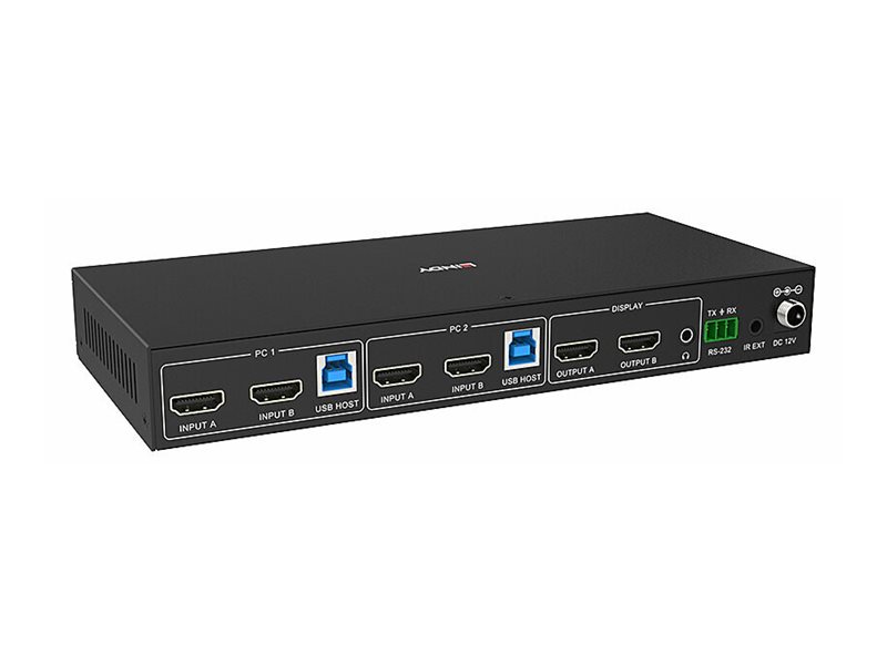 LINDY 2 Port Dual Head HDMI 4K60,USB3.0 KVM Switch