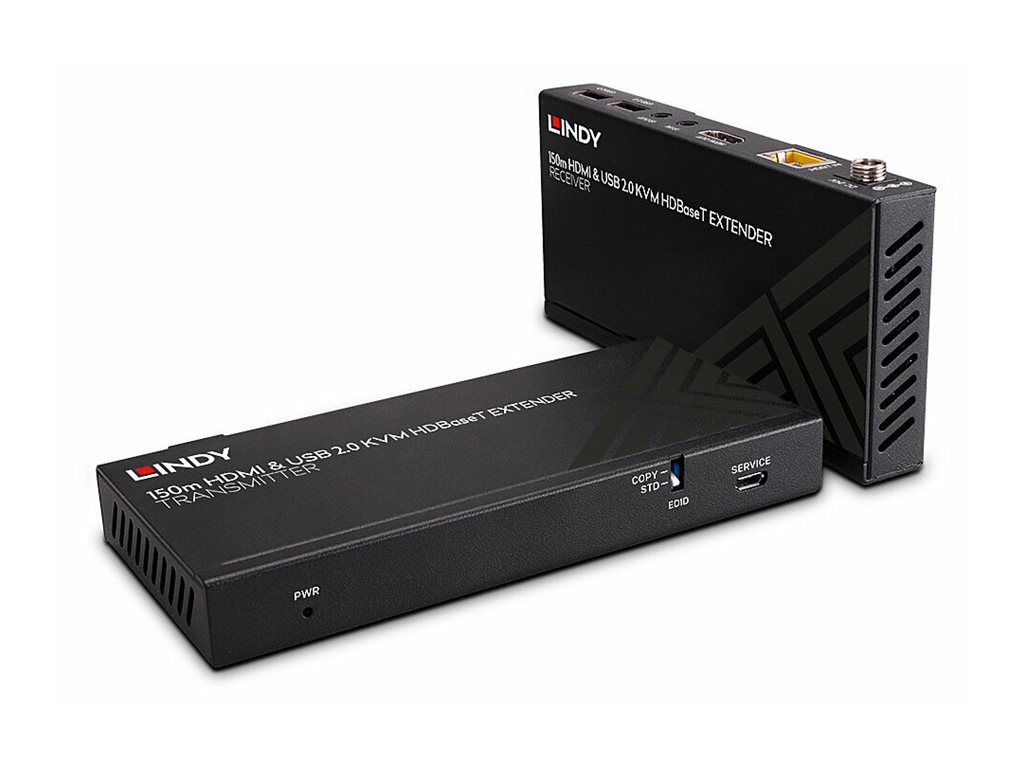 Lindy 150m Cat.6 HDBaseT KVM Extender, HDMI 4K60, USB 2.0 & IR