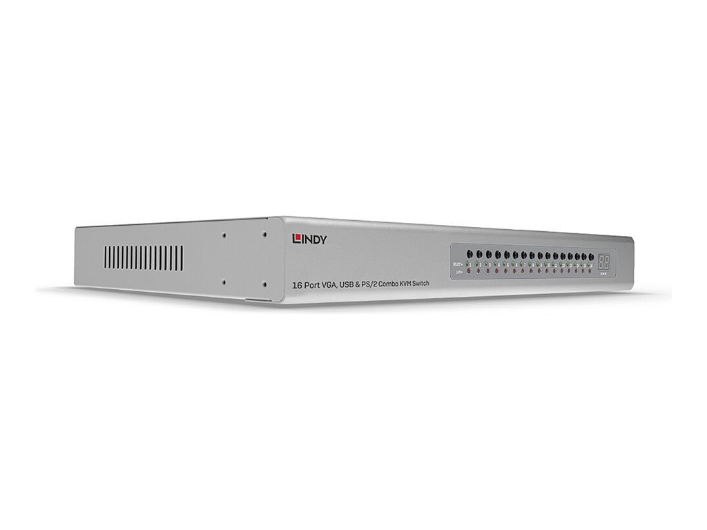 Lindy 39527 Tastatur/Video/Maus (KVM)-Switch Rack-Einbau Silber