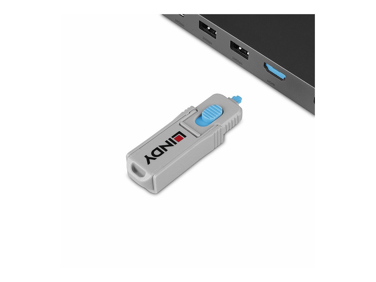 LINDY HDMI Port Schloss blau 4 Stück + 1 Schlüssel