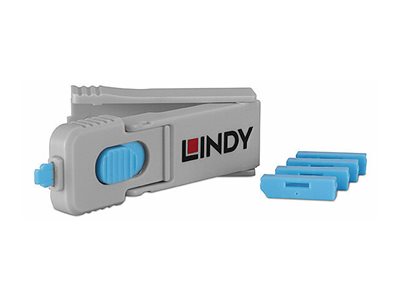 LINDY DisplayPort Port Schloss blau 4 Stück + 1 Schlüssel