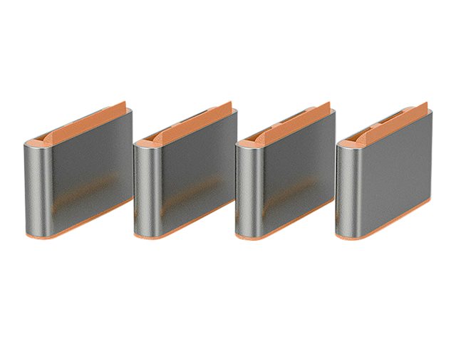 Lindy 40428 Schnittstellenblockierung Türblockierschlüssel USB Typ-C Grau, Orange 4 Stück(e)