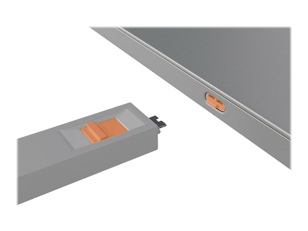 Lindy 40428 Schnittstellenblockierung Türblockierschlüssel USB Typ-C Grau, Orange 4 Stück(e)