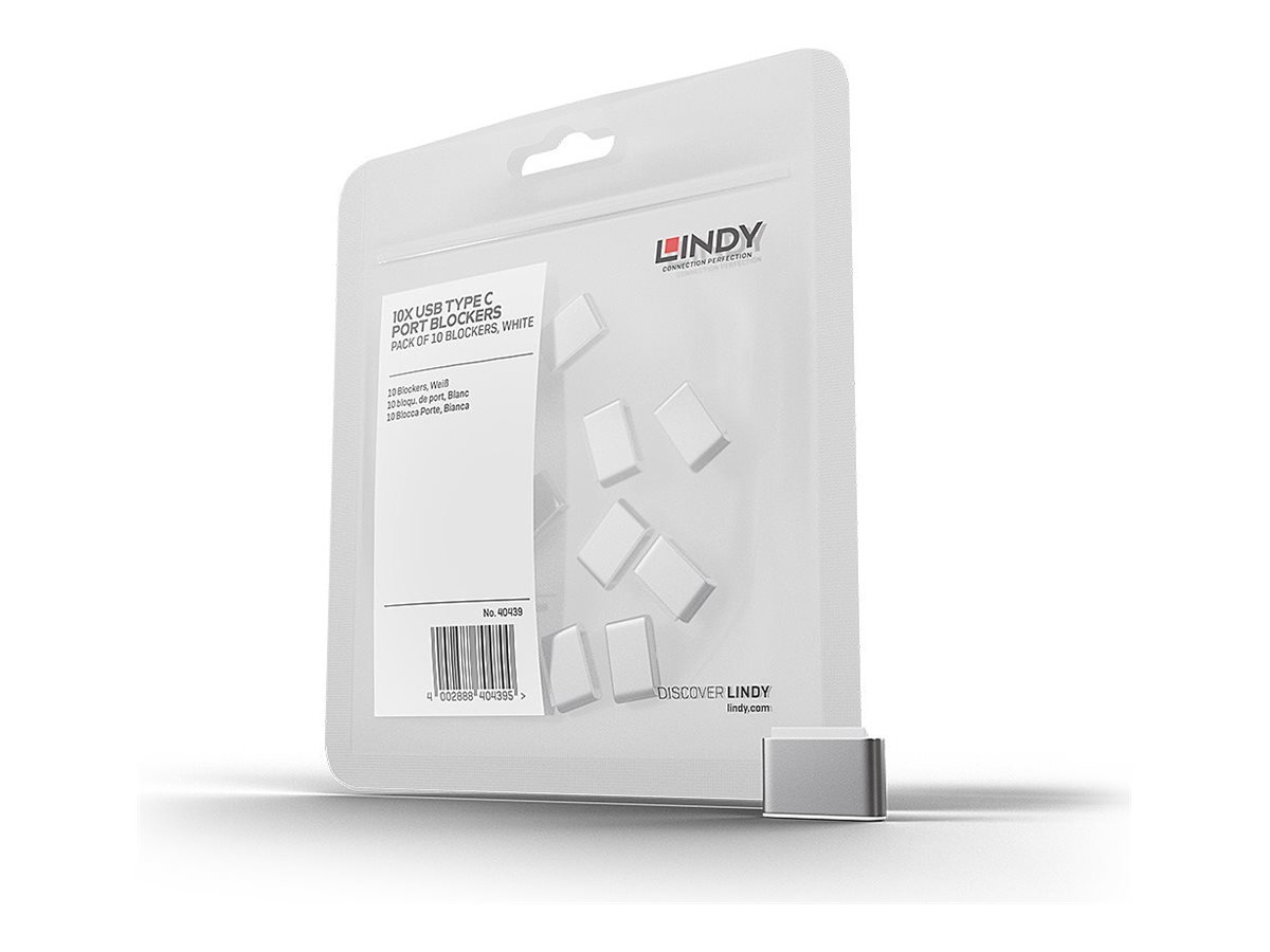 Lindy 40439 Schnittstellenblockierung USB Typ-C Weiß 10 Stück(e)