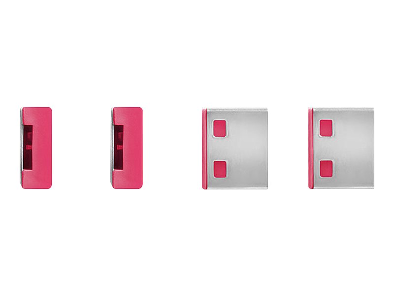 LINDY USB Typ A Portschlösser 4xPink mit Schlüssel