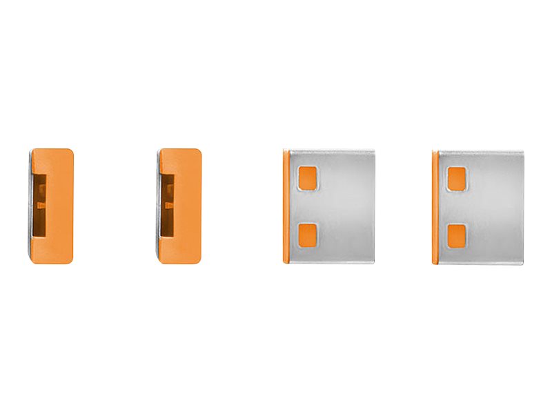 Lindy 40453 Schnittstellenblockierung Schnittstellenblockierung + Schlüssel USB Typ-A Orange Acrylnitril-Butadien-Styrol (ABS) 5 Stück(e)