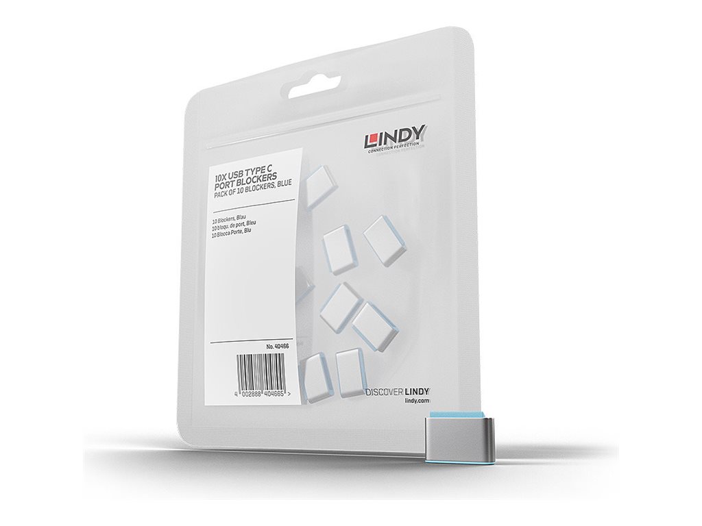 Lindy 40466 Schnittstellenblockierung USB Typ-C Blau Acrylnitril-Butadien-Styrol (ABS) 10 Stück(e)