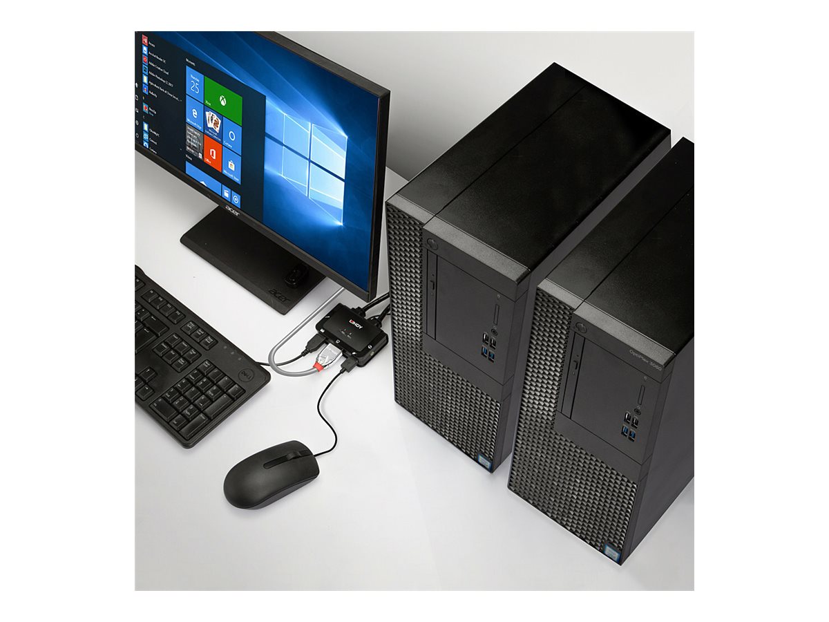 LINDY 2 Port HDMI 18G USB KVM Switch