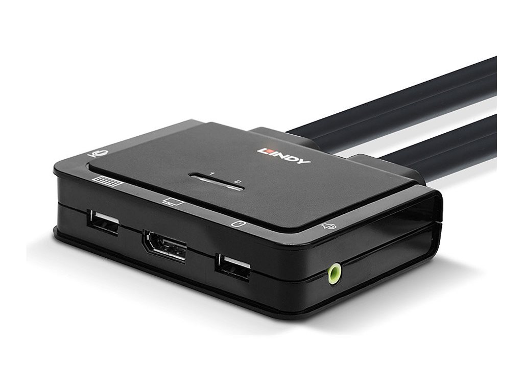 LINDY 2 Port DP 1.2 USB Typ C KVM Switch
