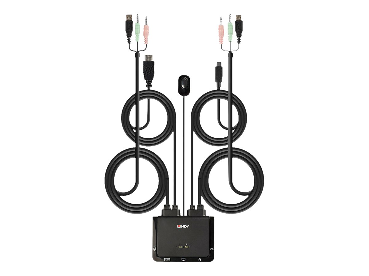 Lindy 42347 Tastatur/Video/Maus (KVM)-Switch Schwarz