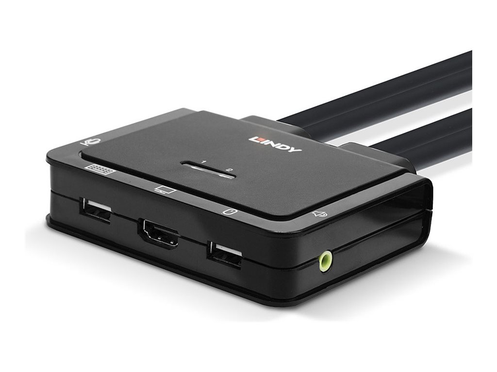 Lindy 42347 Tastatur/Video/Maus (KVM)-Switch Schwarz