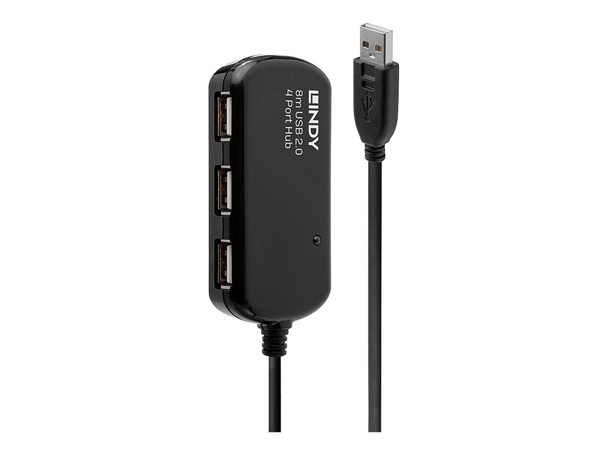 LINDY USB 2.0 Aktiv-Verlängerungs-Hub Pro 4 Port 8m