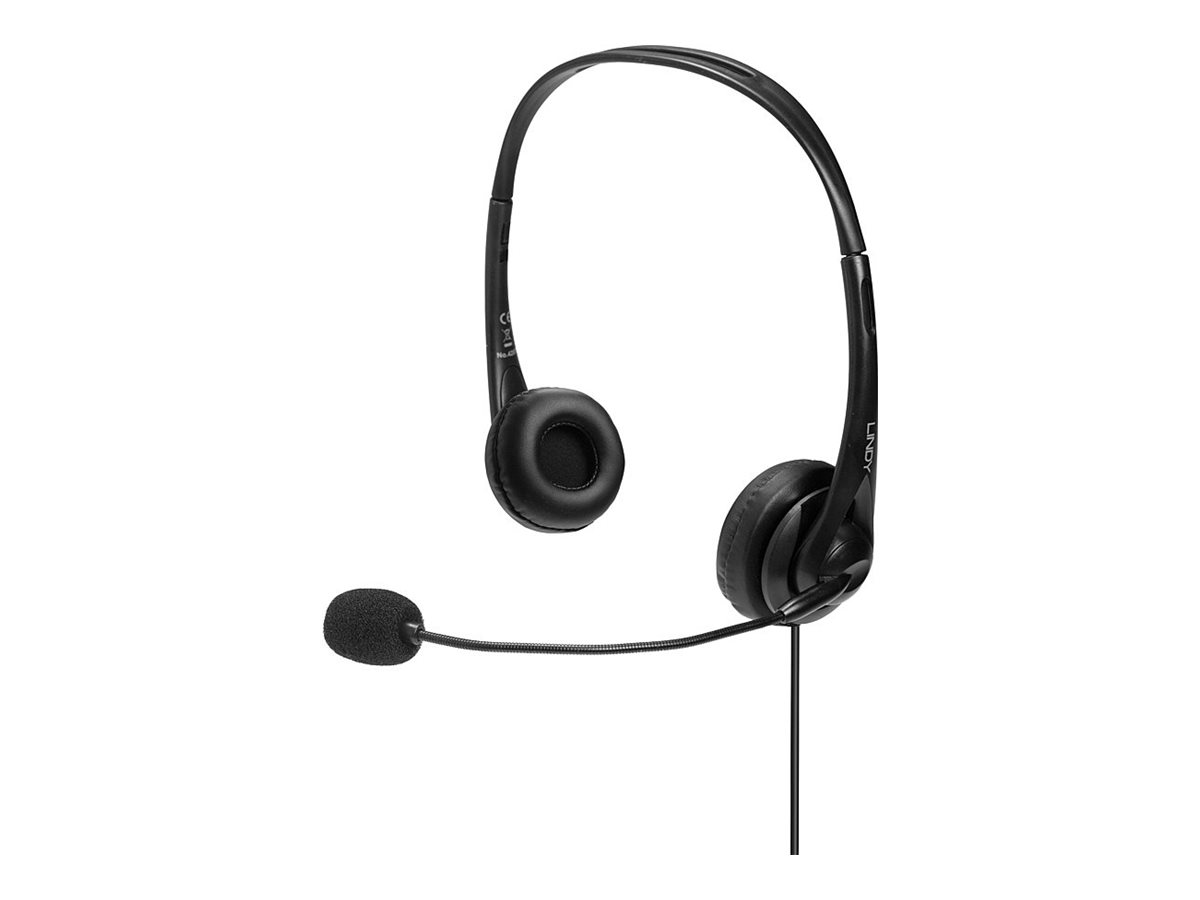 Lindy 42870 Kopfhörer & Headset Kabelgebunden Kopfband Anrufe/Musik USB Typ-A Schwarz