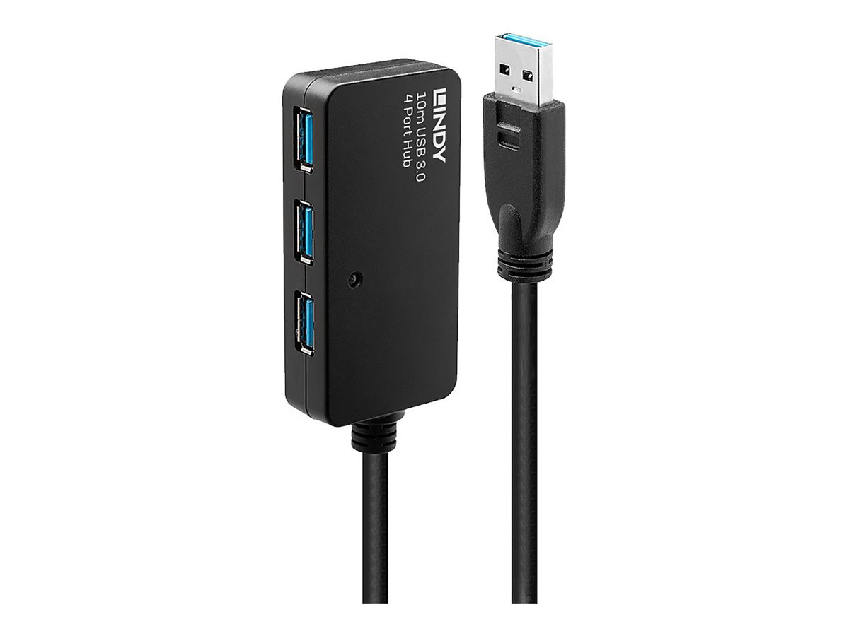 LINDY USB 3.0 Aktiv-Verlängerungs-Hub Pro 4 Port 10m