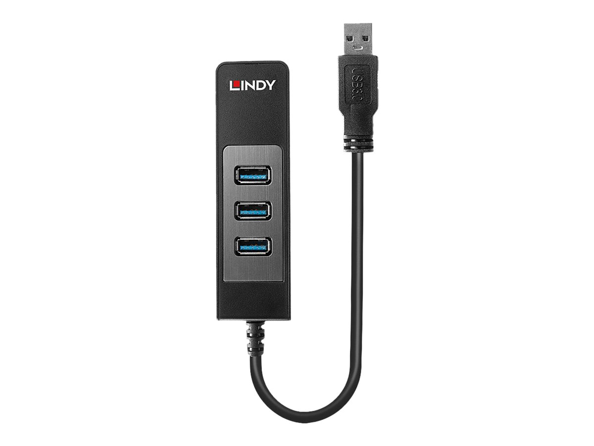 Lindy 43176 Schnittstellen-Hub USB 3.2 Gen 1 (3.1 Gen 1) Type-A 5000 Mbit/s Schwarz