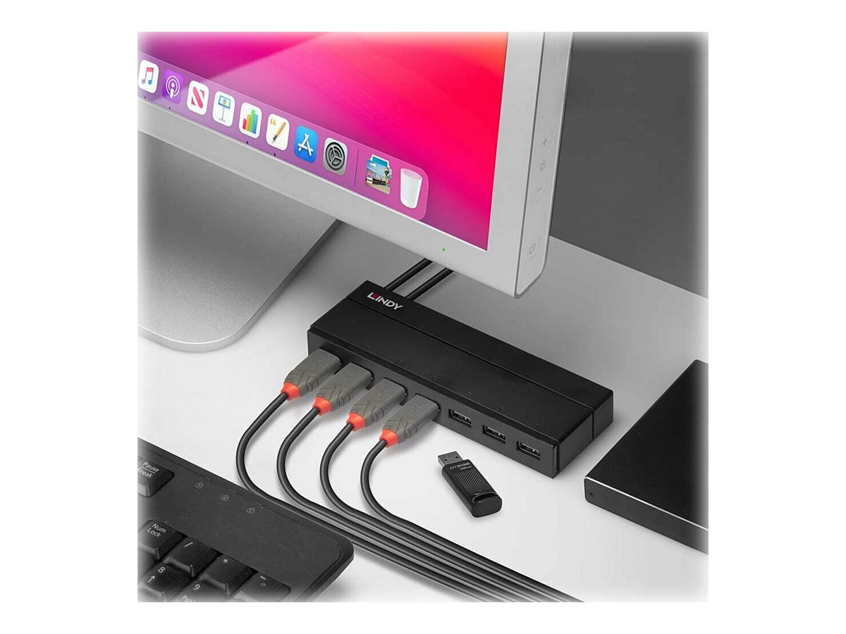 LINDY USB 3.1 Hub 7 Port u. Ladefunktion