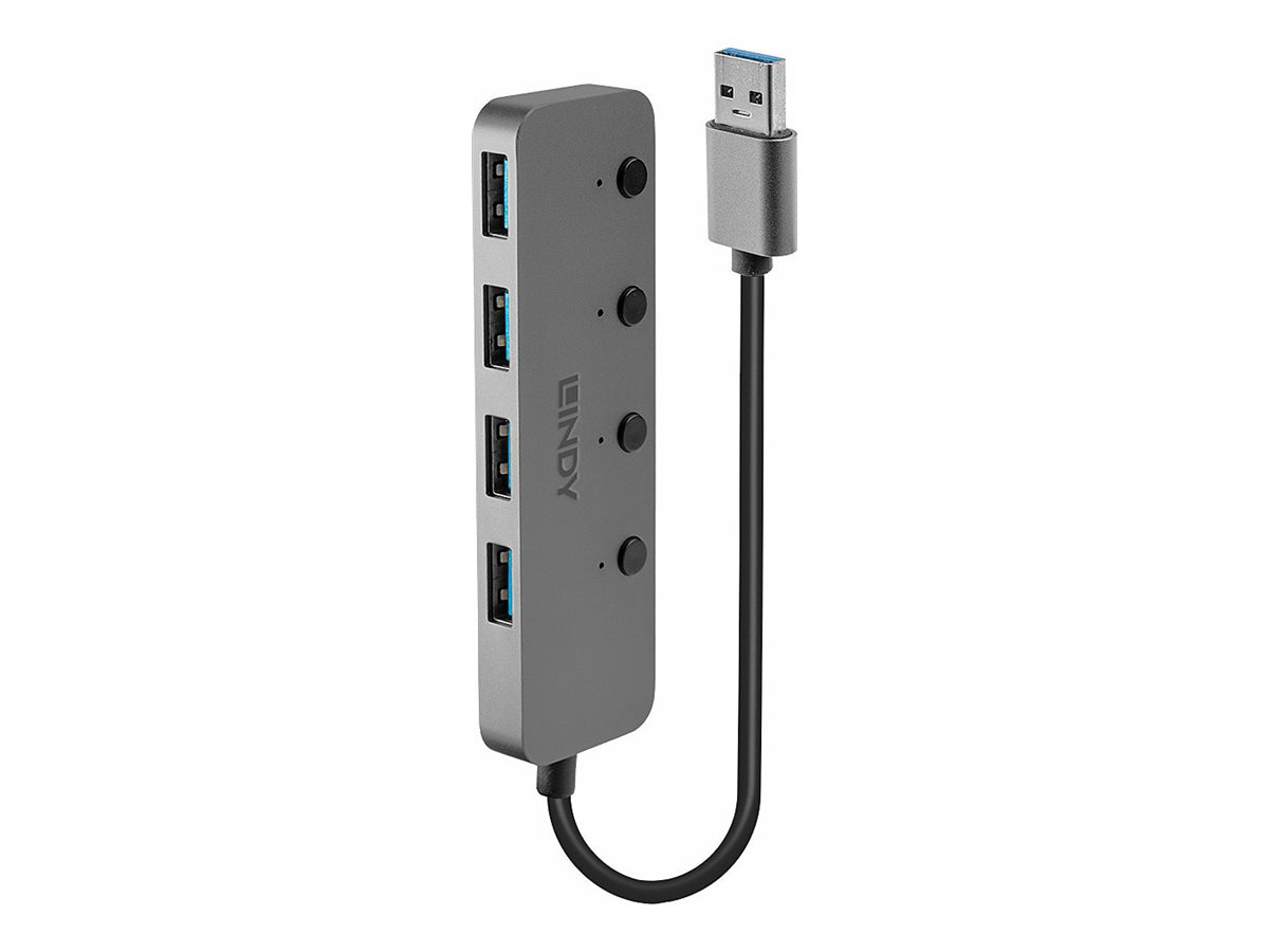 Lindy 43309 Schnittstellen-Hub USB 3.2 Gen 1 (3.1 Gen 1) Type-A 5 Mbit/s Grau