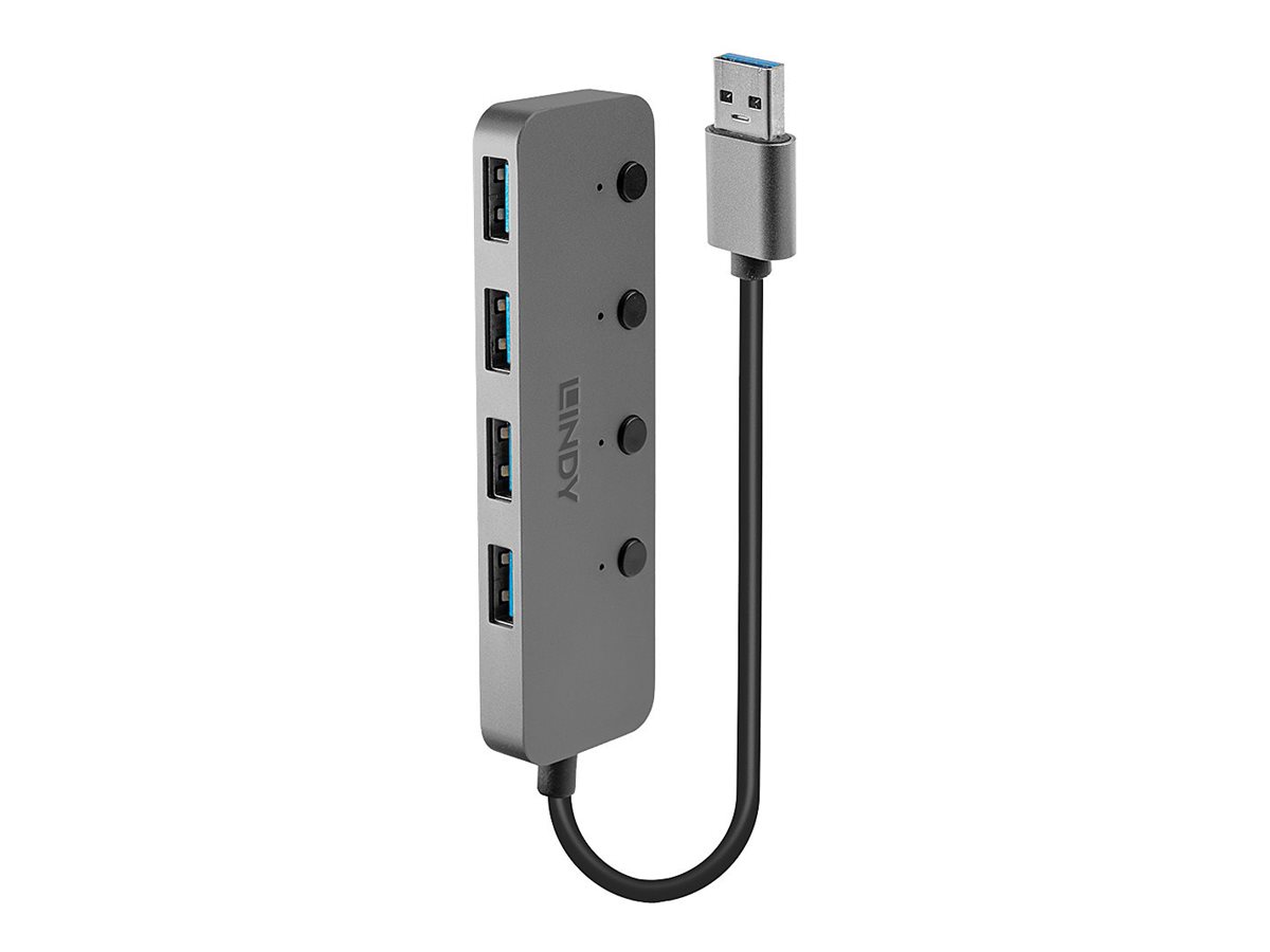 Lindy 43309 Schnittstellen-Hub USB 3.2 Gen 1 (3.1 Gen 1) Type-A 5 Mbit/s Grau