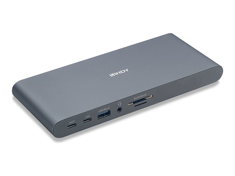 Lindy 43349 laptop-dockingstation & portreplikator Kabelgebunden USB 3.2 Gen 1 (3.1 Gen 1) Type-C Silber