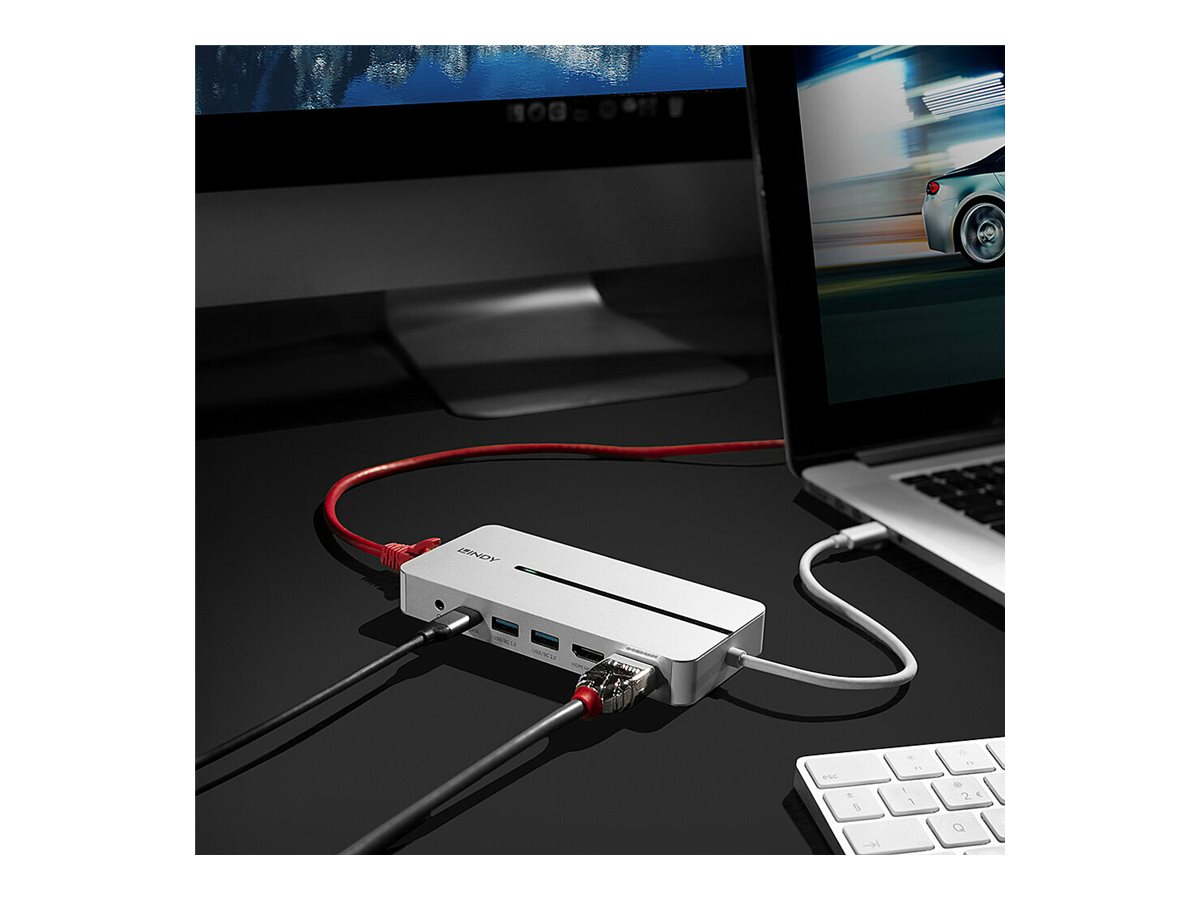 LINDY DST-Mx Duo, USB C 4K Mini Laptop/Macbook Dockingstatio