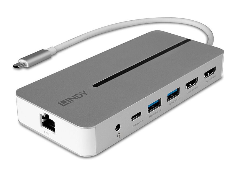 LINDY DST-Mx Duo, USB C 4K Mini Laptop/Macbook Dockingstatio